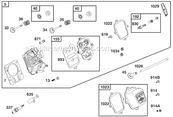 Page B Diagram and Parts List for 124332SERIES 8002 Briggs and Stratton Engine